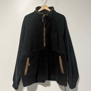 North End Pro Club Black Fleece Quarter-Zip Pullover - Size Large